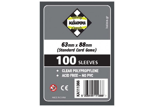 Kaissa 100 Θήκες Για Κάρτες Sleeves Μέγεθος Standard Card Game 63x88mm